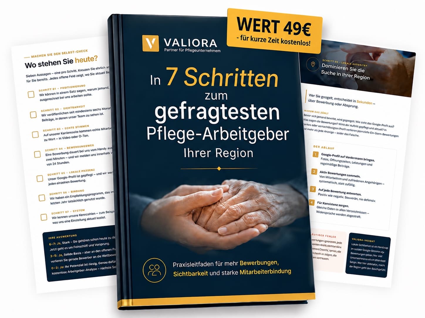 In 7 Schritten zum gefragtesten Pflege-Arbeitgeber Ihrer Region – VALIORA Leitfaden mit Bonus